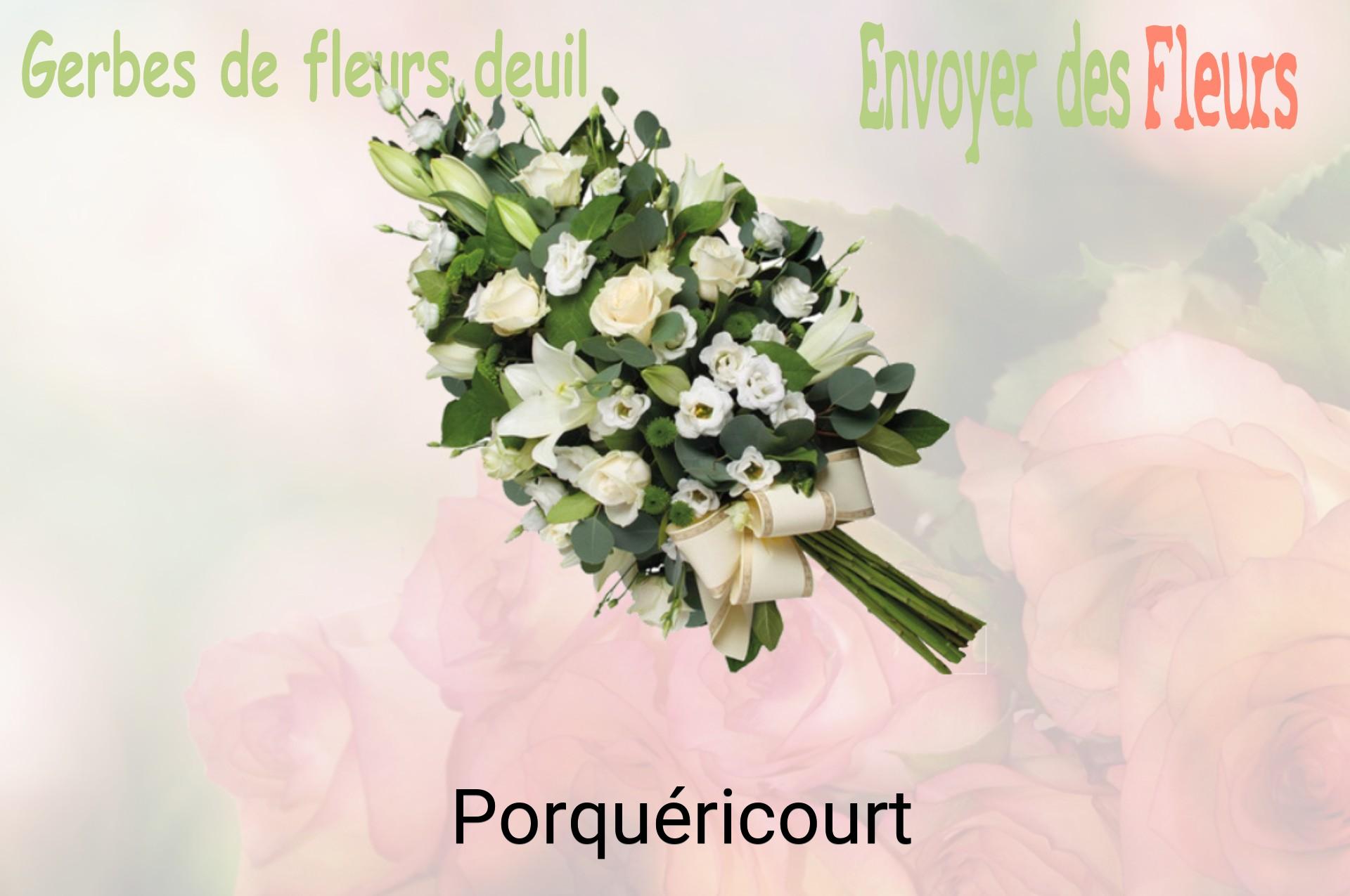 Gerbe de fleurs de deuil livrée à Porquéricourt
